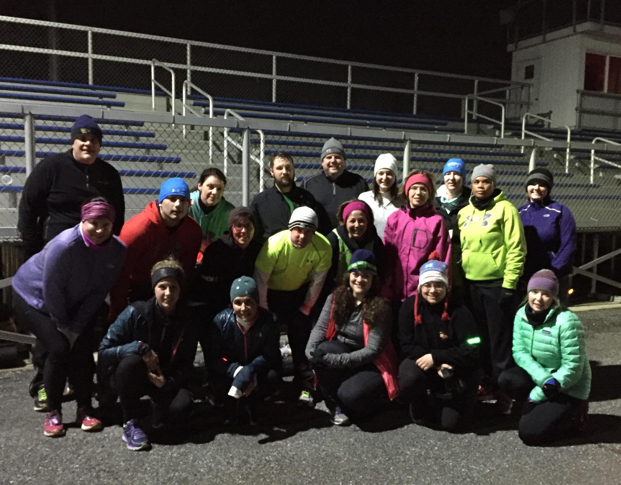 Our Timonium 5k training group all bundled up after Thursday's run!