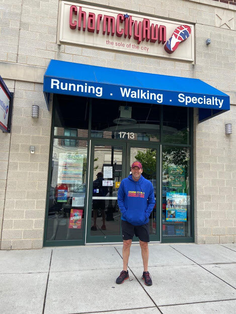 Josh after finishing his half marathon at CCR Locust Point.